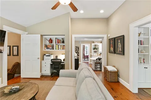 a bedroom with furniture and a couch