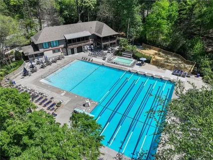 an aerial view of a house