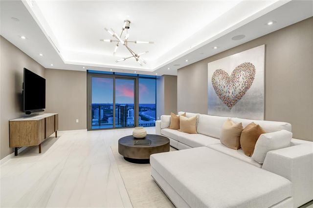 a view of an ocean with a city view