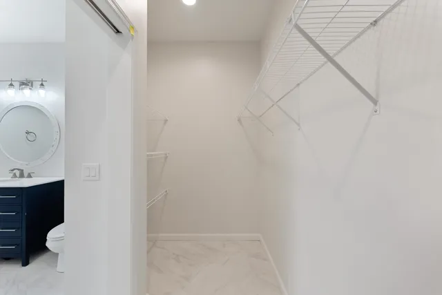 a view of a balcony with wooden floor