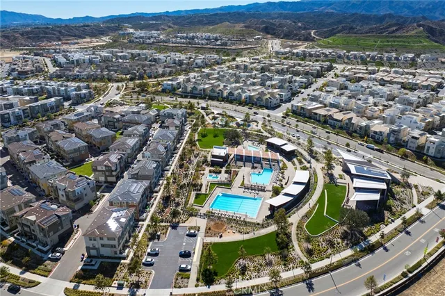 a city view with tall buildings