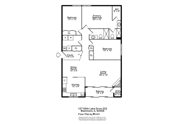 $210,000 | 107 65th Lake Drive, Unit 202, Westmont, IL 60559