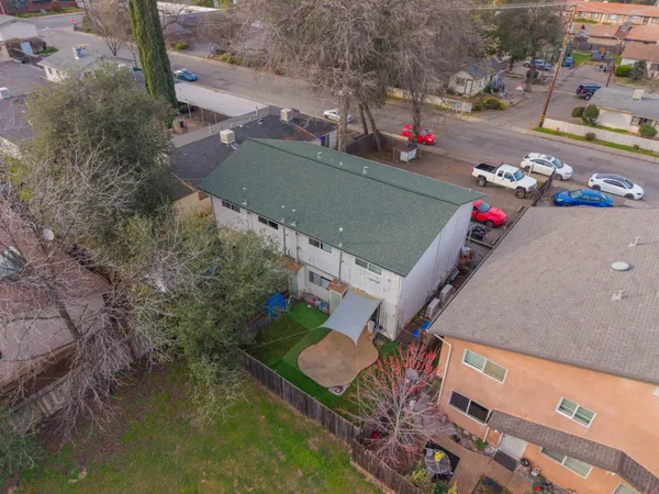 an aerial view of a city