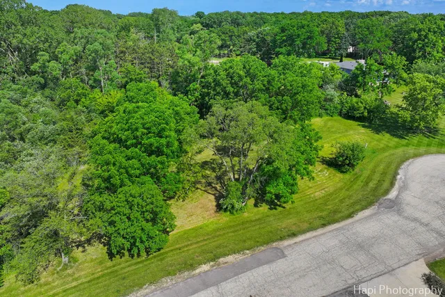 a view of a garden with a building