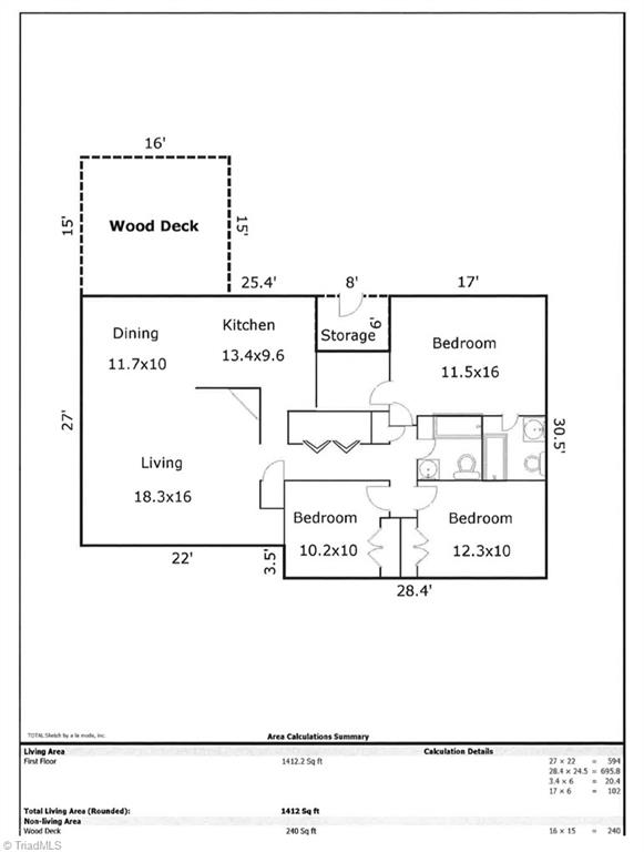 5506 Salem View Road Pfafftown, NC 27040 - Photo 43 of 43 Floorplan