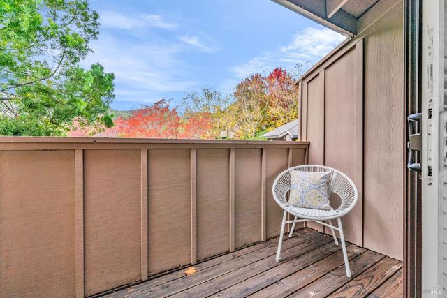 a outdoor dining space with furniture
