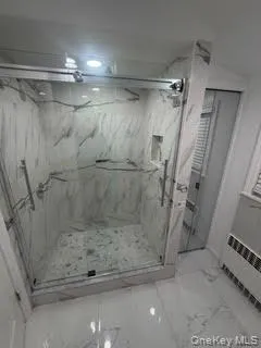 a bathroom with a shower