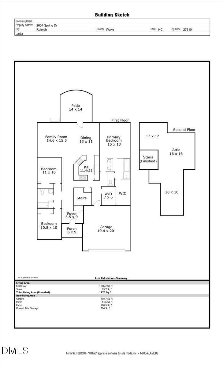 2604 Spring Drive Raleigh, NC 27610 - Photo 23 of 23 Floorplan