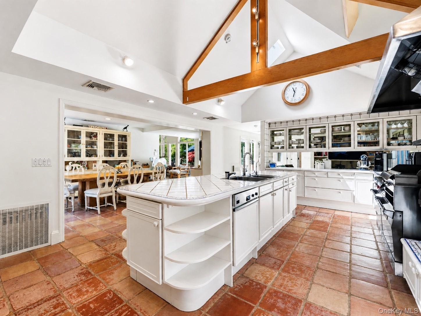 2 Aspen Place Great Neck, NY 11021 - Photo 12 of 48 Custom Chef’s Kitchen with Vaulted Ceilings and Skylight
