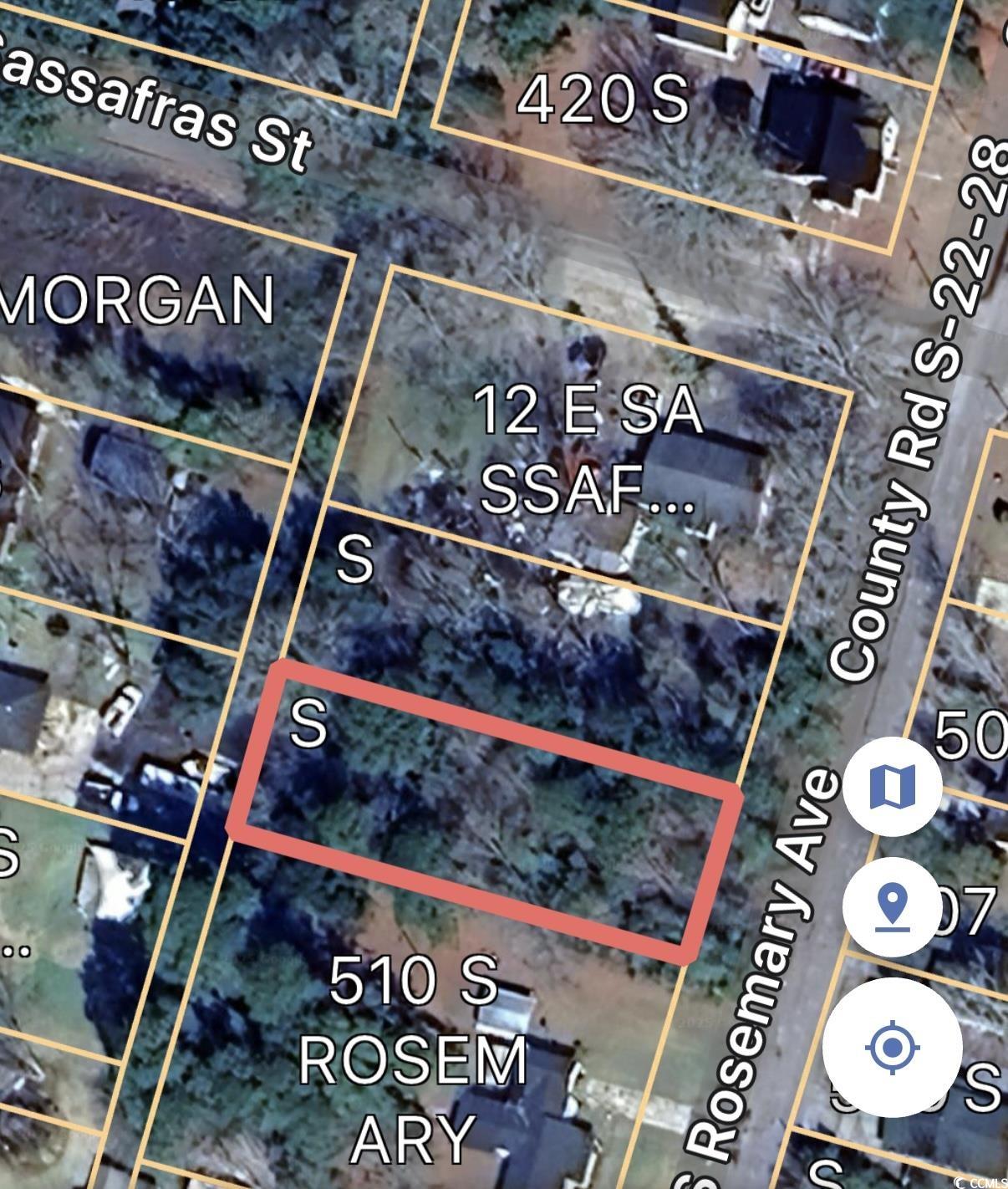2-lots - Tbd South Rosemary Avenue Andrews, SC 29510 - Photo 4 of 4 Aerial map of property and surrounding area