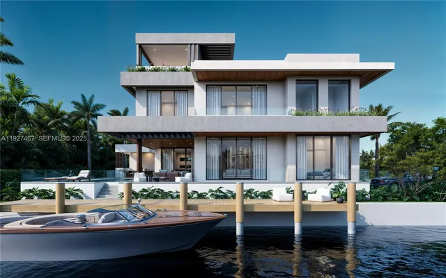 a view of a patio with chairs and potted plants