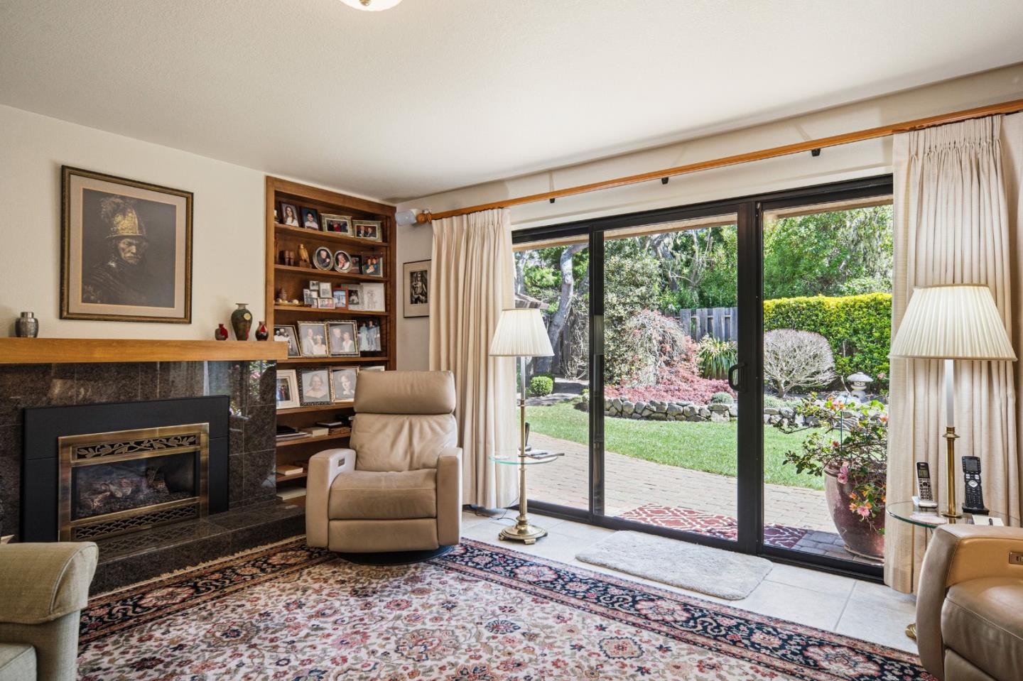 2911 Colton Road Pebble Beach, CA 93953 - Photo 13 of 46 a living room with furniture and a fireplace