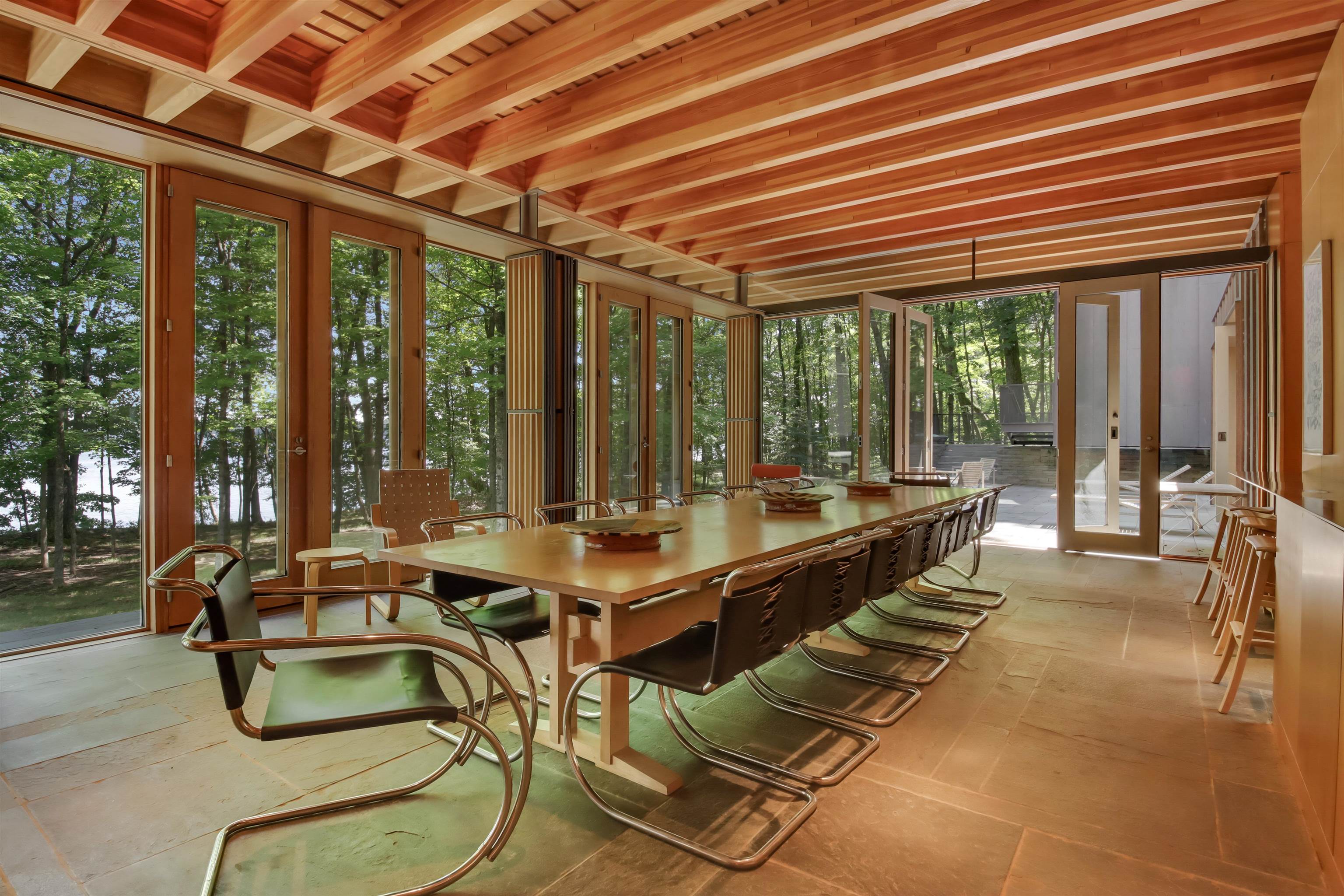 15773 Lake Shore Road Hayward, WI 54843 - Photo 13 of 41 Sunroom / solarium featuring beamed ceiling and french doors