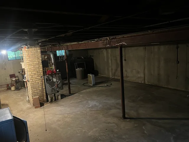 a view of a room with washing machine