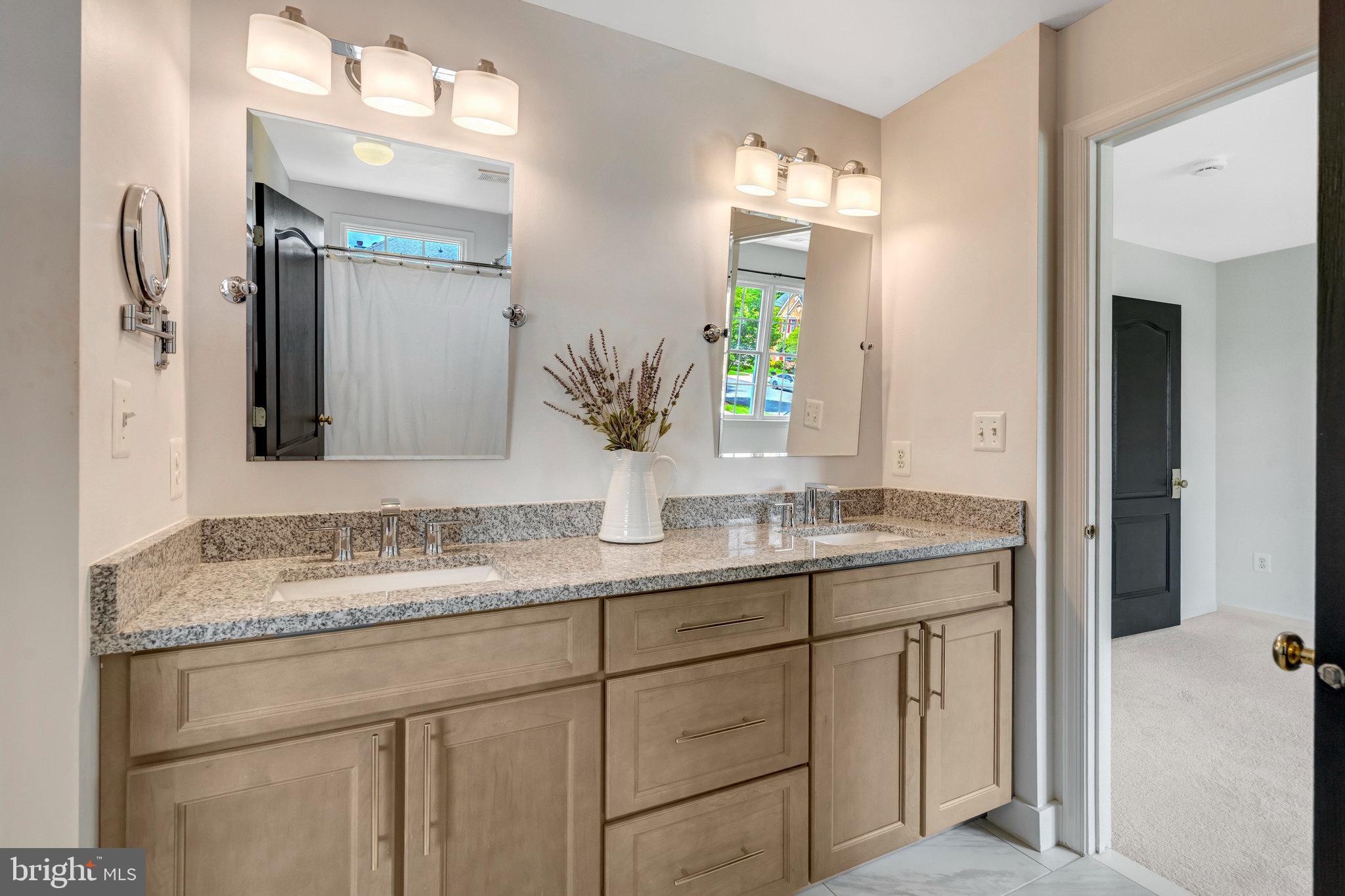 43058 Olive Tree Lane Chantilly, VA 20152 - Photo 23 of 27 a bathroom with a granite countertop sink and a mirror