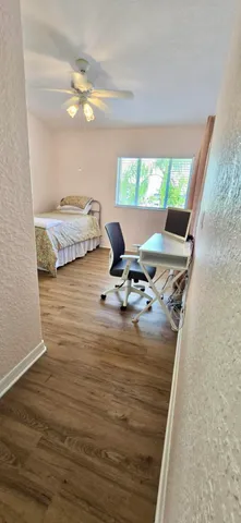 a view of garden with trees