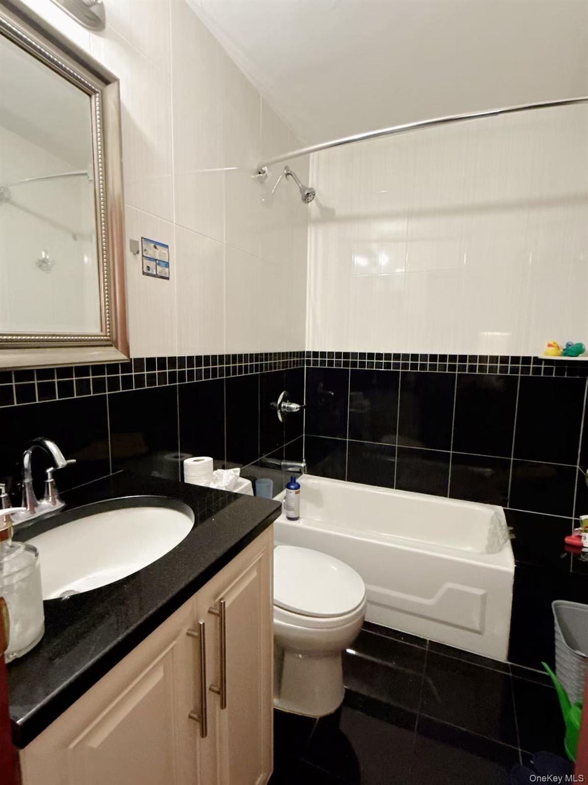 4260 Colden Street, Unit 3A Queens, NY 11355 - Photo 8 of 11 a bathroom with a sink a toilet a mirror and bathtub