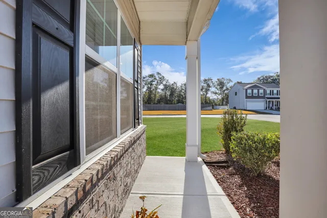 a view of a garden from a windows
