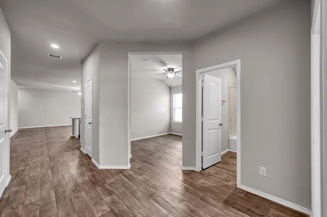 a view of livingroom with wooden floor