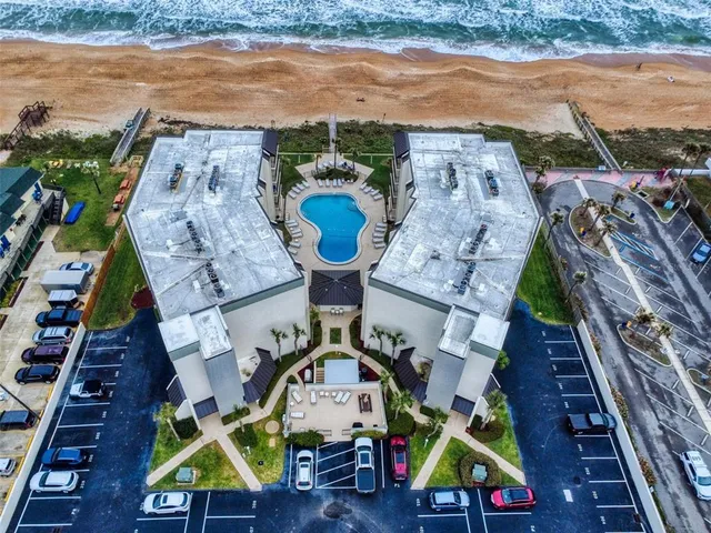 a view of building with ocean view