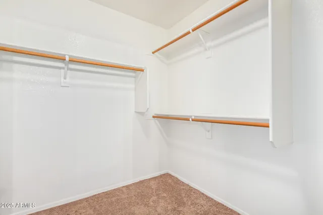 a view of small space with racks on the wall