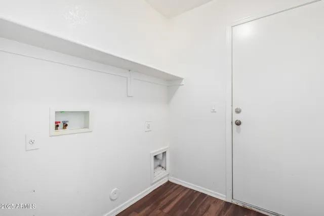 a view of small space with wooden floor