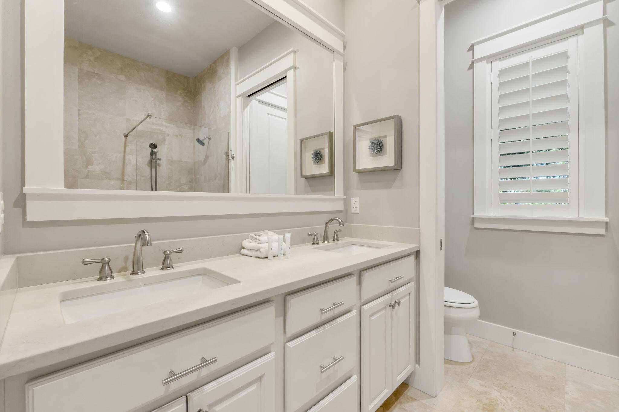 27 Anchor Rode Circle Santa Rosa Beach, FL 32459 - Photo 14 of 44 a bathroom with a granite countertop sink a toilet and a mirror