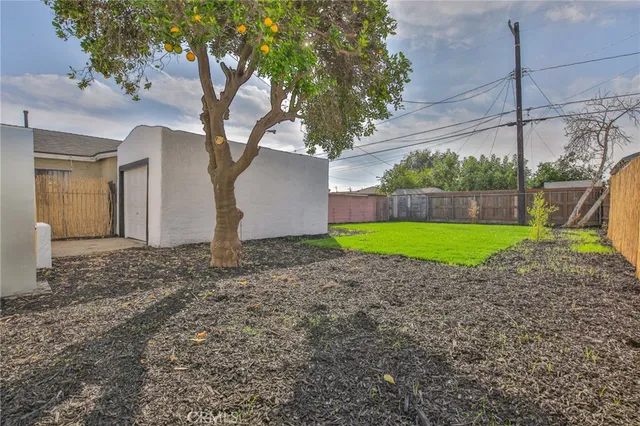 a view of backyard with a garden and plants