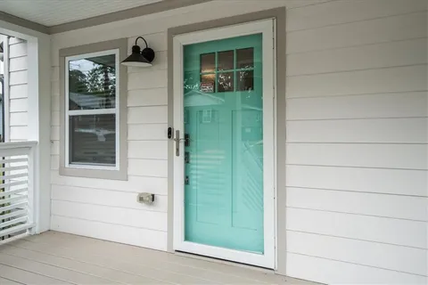 a view of front door of house