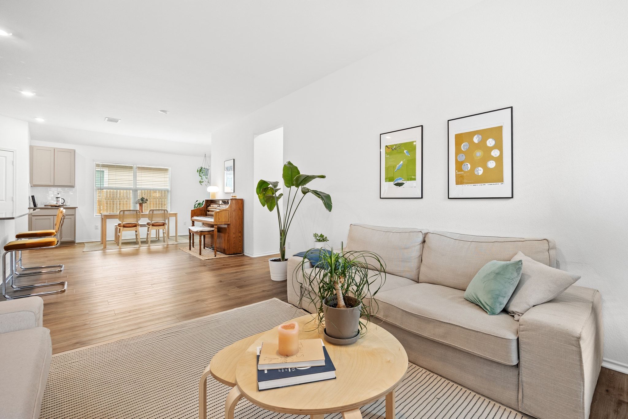 124 Perfect World Loop Jarrell, TX 76537 - Photo 8 of 32 a living room with furniture and a view of kitchen