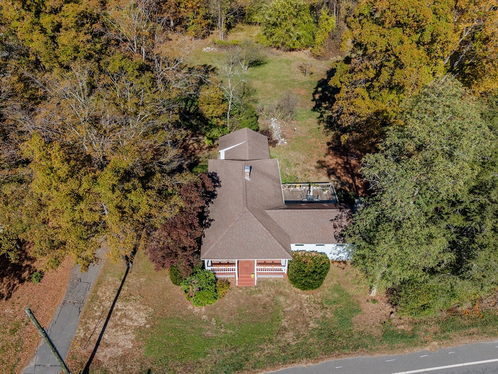 200 Long Plain Road Leverett, MA 01054 - Photo 36 of 40 an aerial view of a house with yard and outdoor seating