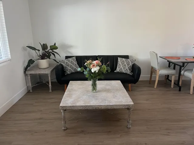 a living room with furniture