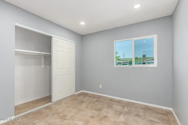an empty room with a window