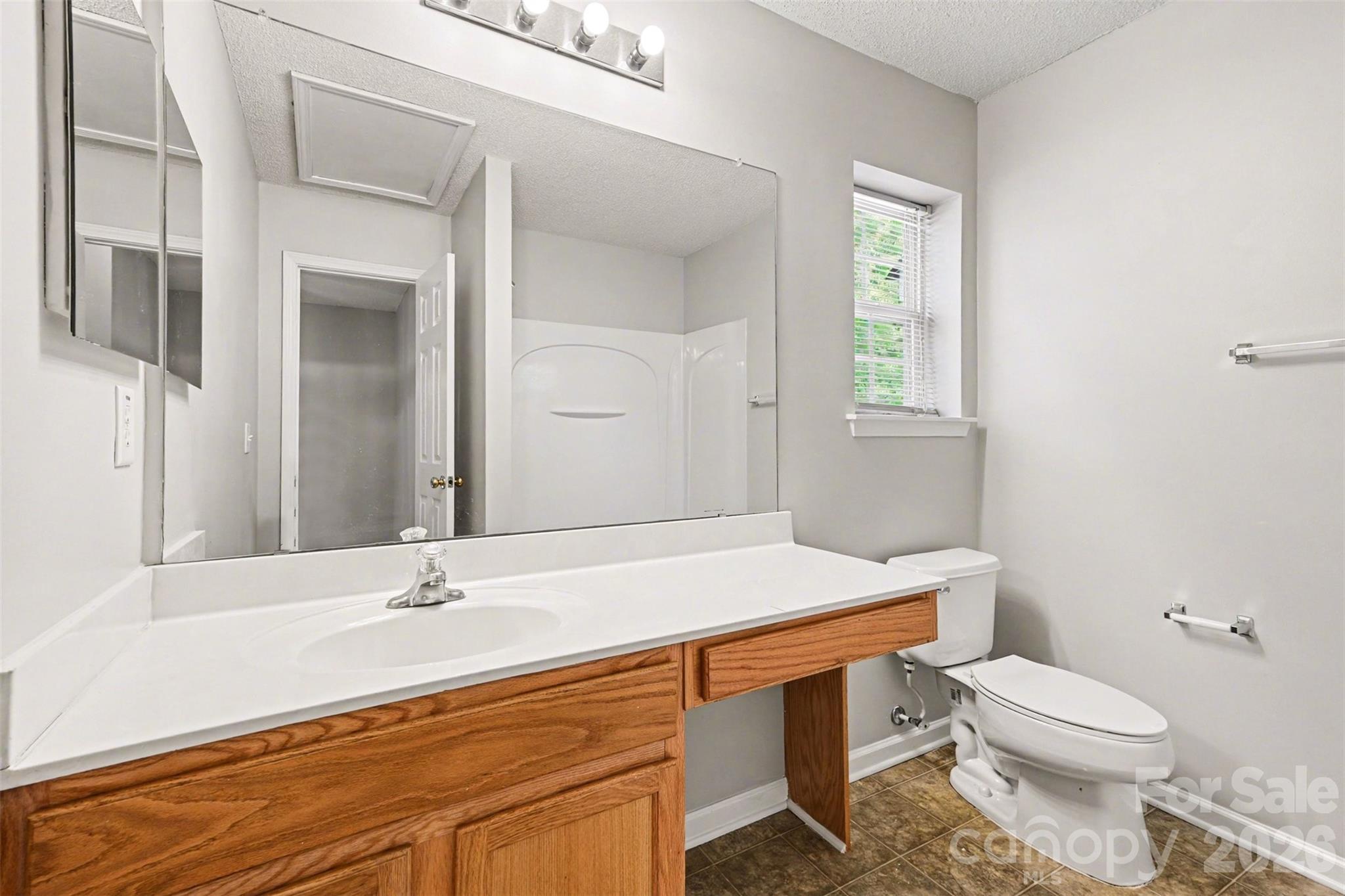 3201 Blythe Ridge Court Charlotte, NC 28213 - Photo 22 of 34 a bathroom with a sink a toilet and mirror