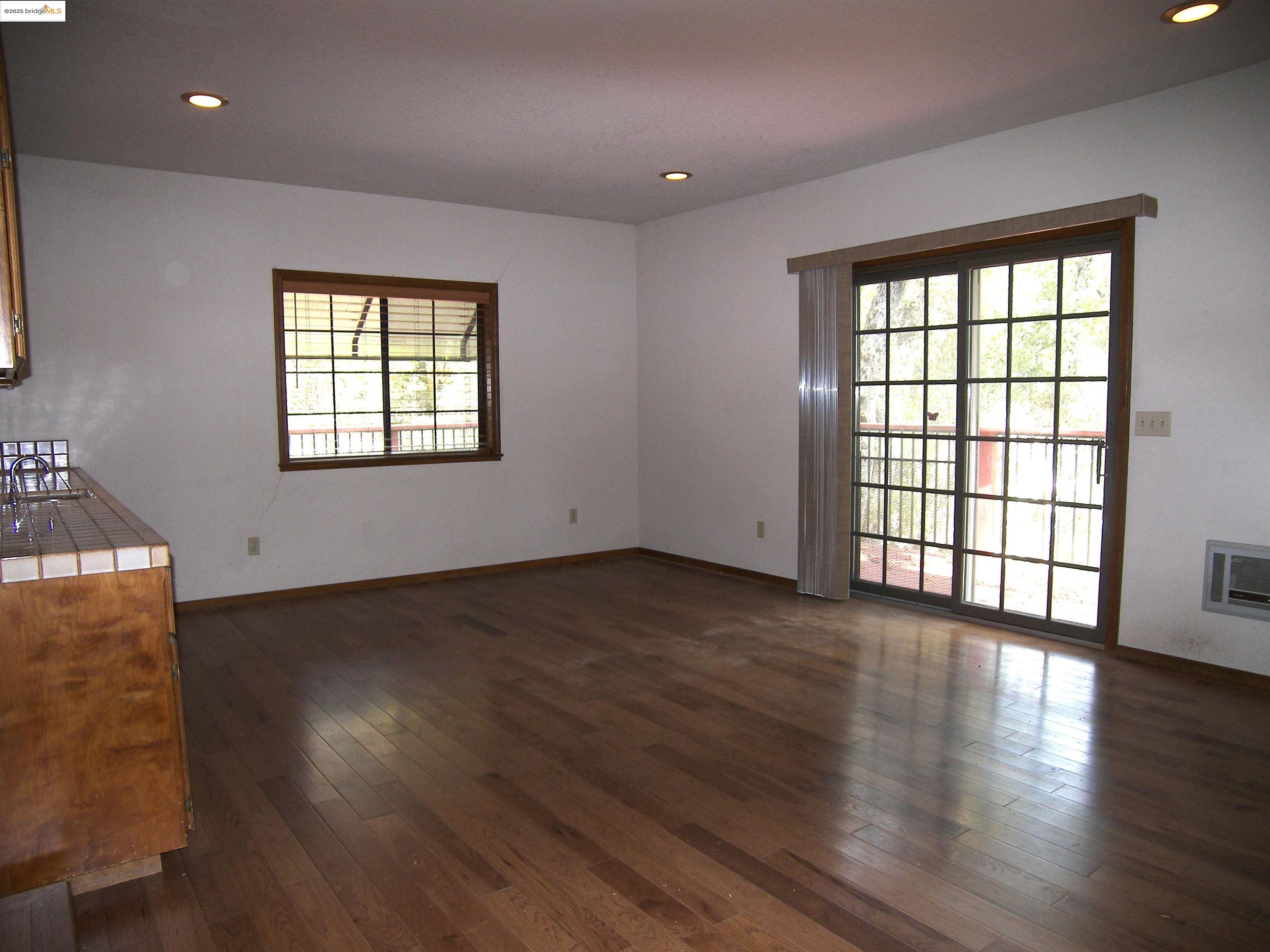 19195 Ferretti Road Groveland, CA 95321 - Photo 44 of 51 Unfurnished family room with dark wood-style flooring, plenty of natural light, and recessed lighting