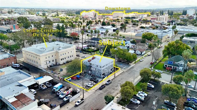 an aerial view of a city
