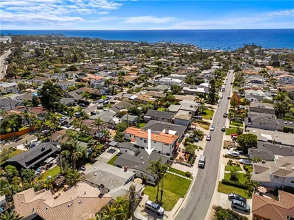 an view of city and ocean