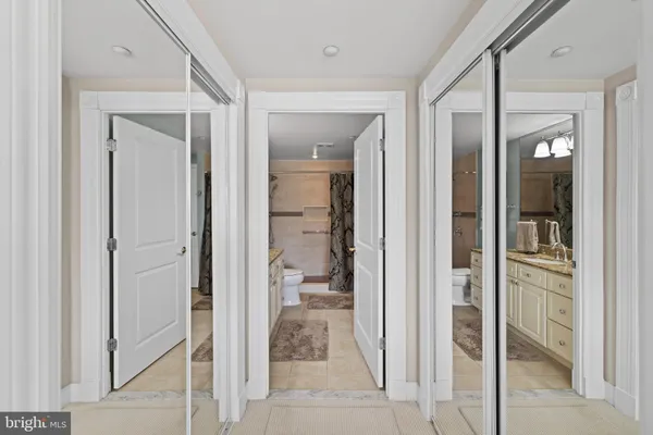 a hallway with kids room