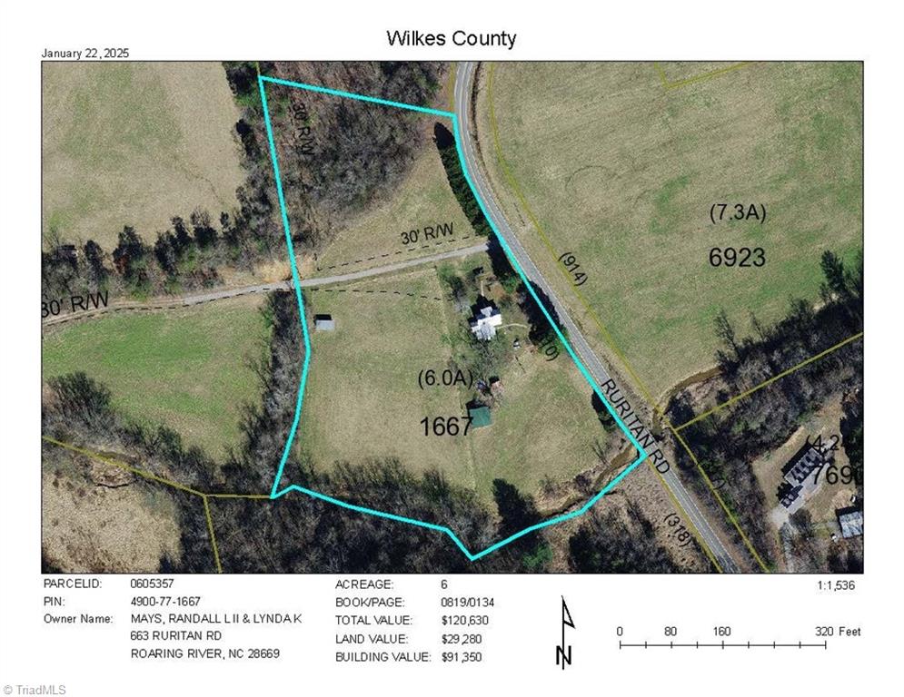 663 Ruritan Road Roaring River, NC 28669 - Photo 42 of 43 Aerial tax map 6 acres