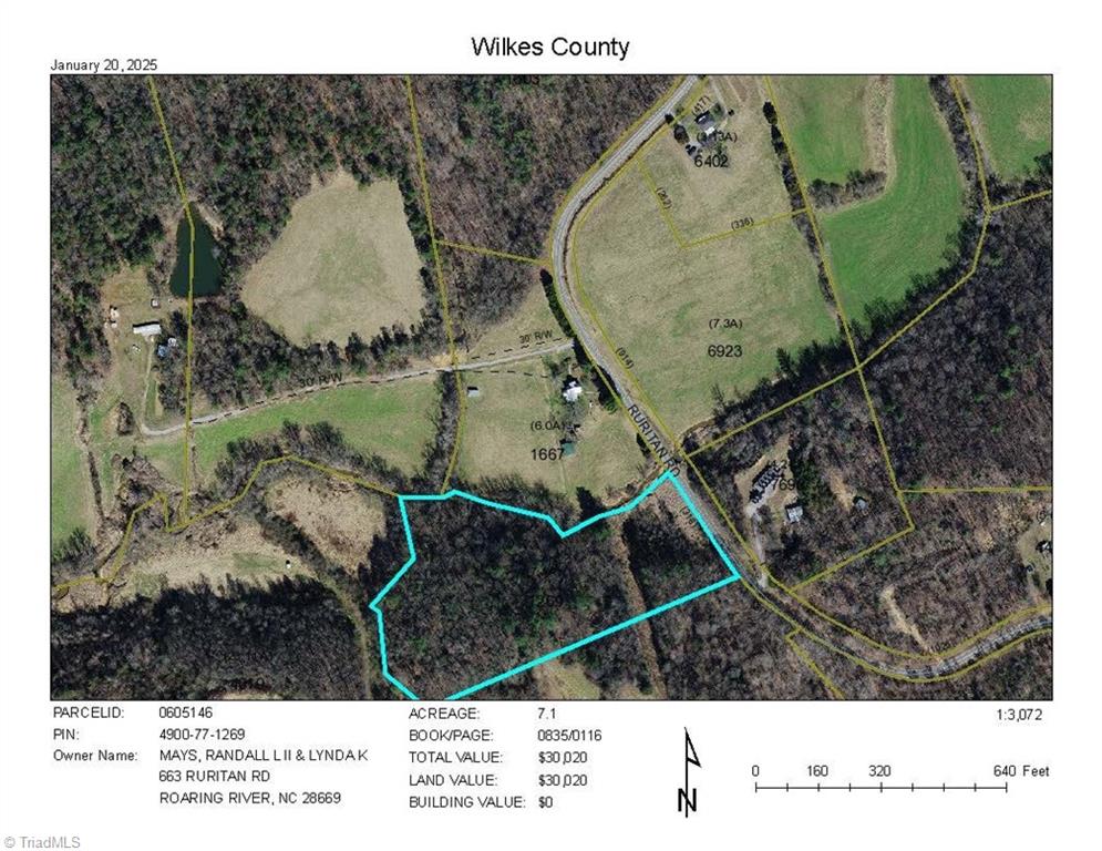 663 Ruritan Road Roaring River, NC 28669 - Photo 43 of 43 Aerial tax map 7.1 acres