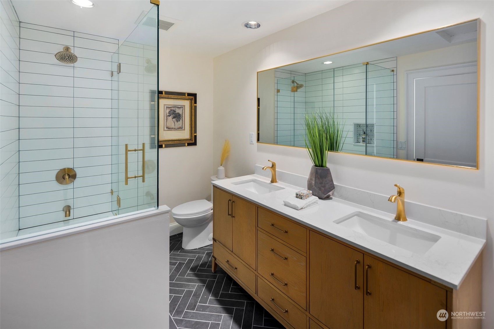 24124 7th Avenue Southeast Bothell, WA 98021 - Photo 28 of 40 a bathroom with a double vanity sink toilet and shower