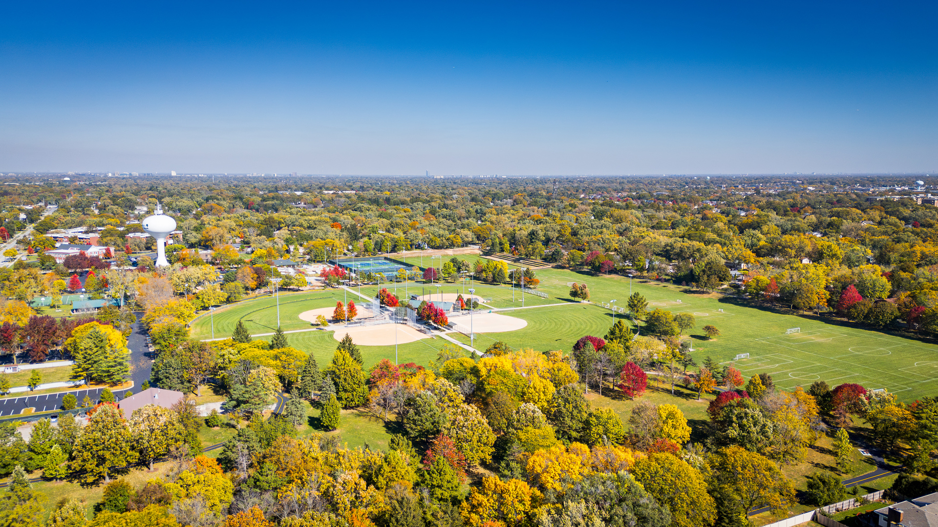 6901 Meadow Crest Drive Downers Grove, IL 60516 - Photo 39 of 42 an aerial view of residential houses with outdoor space
