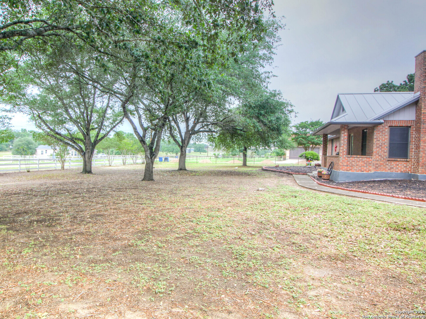 213 Bluebonnet Road La Vernia, TX 78121 - Photo 37 of 48 a view of backyard with large trees