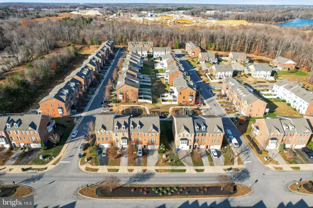 a aerial view of a house with a garden