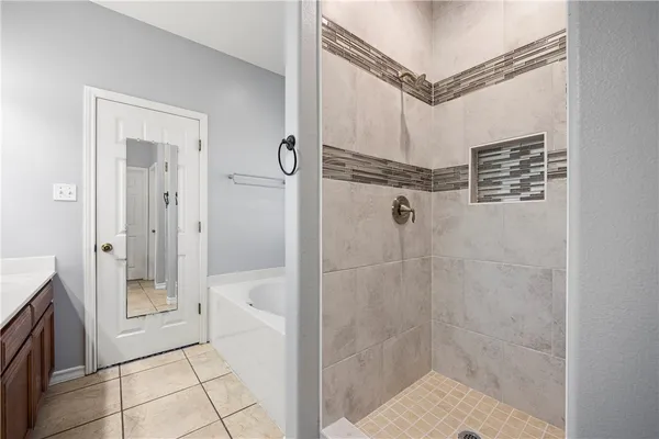 a bathroom with a shower