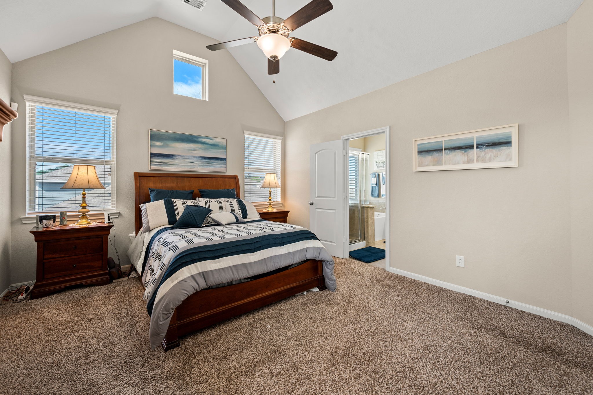 25330 Fallen Acorn Court Porter, TX 77365 - Photo 12 of 31 Primary Bedroom with tall ceilings and plenty of light.