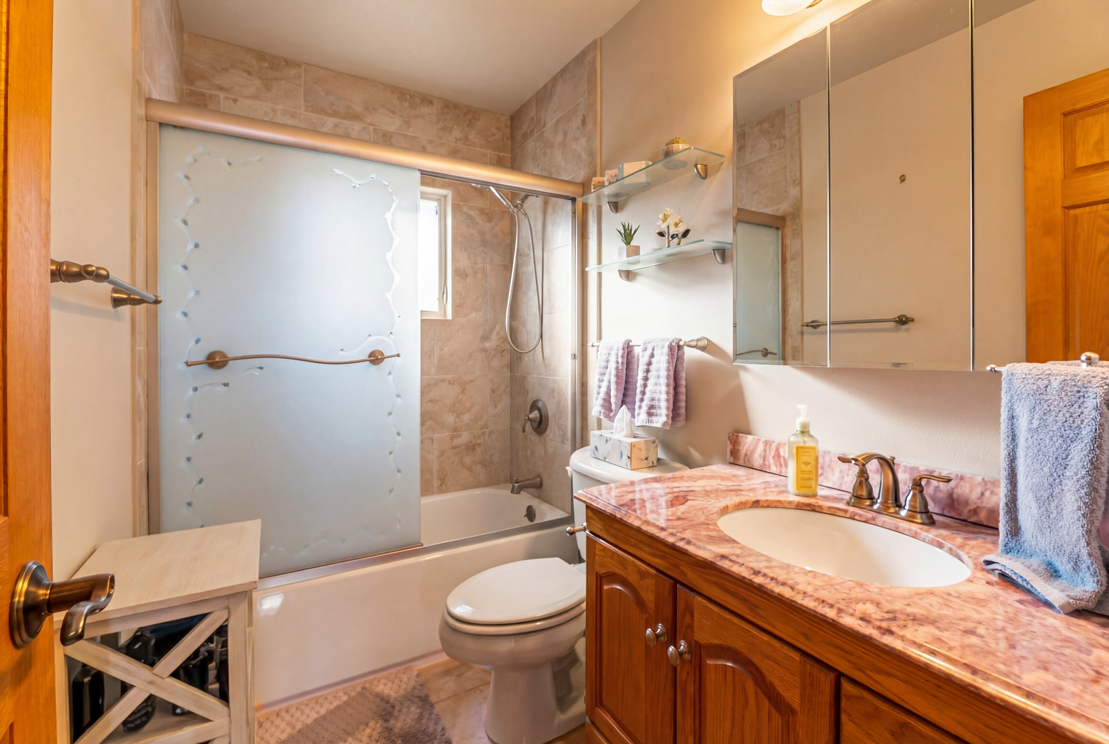 325 Hillandale Street Round Lake, IL 60073 - Photo 15 of 31 a bathroom with a granite countertop sink toilet and shower