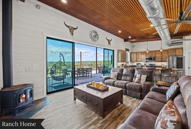 a building outdoor space with patio