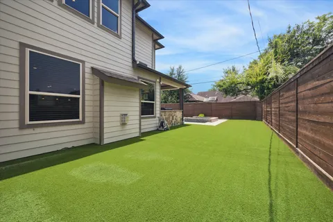 a view of a backyard with a garden