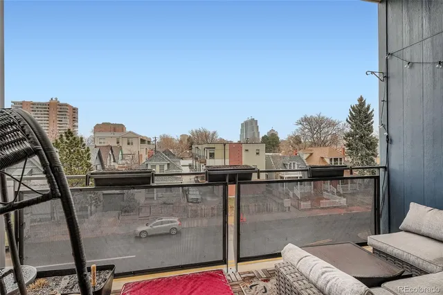 a view of a terrace with chairs